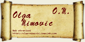 Olga Mimović vizit kartica
